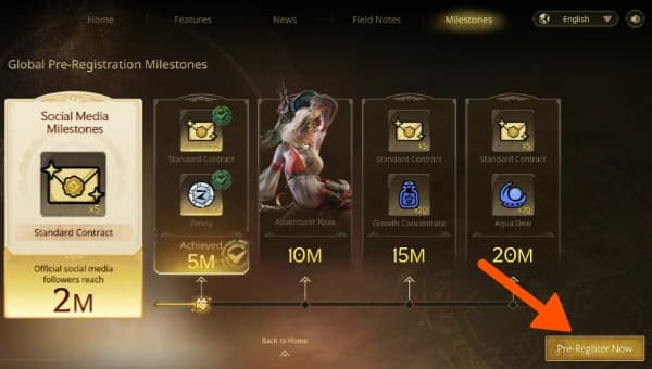 Monster hunter outlanders pre-register button